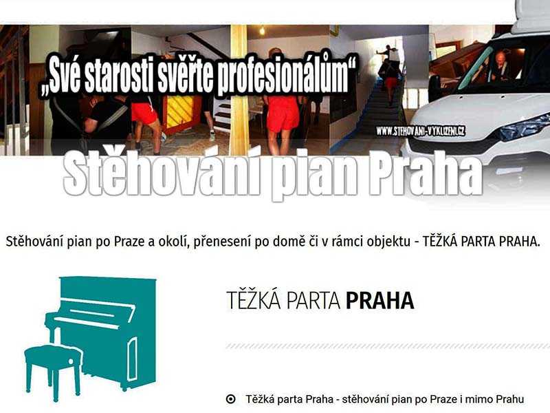 Stěhování a vyklízení pian - těžká parta Praha